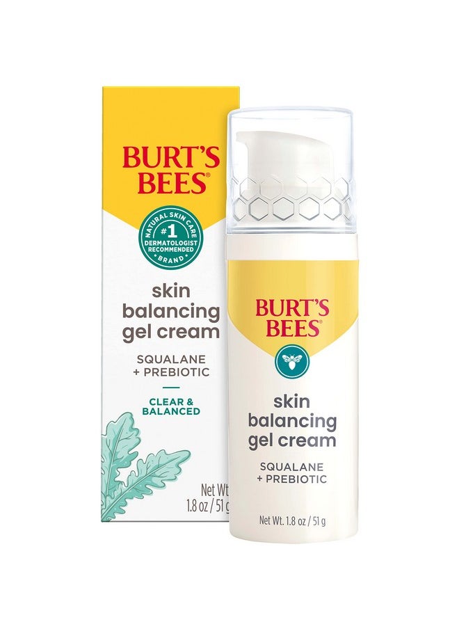 Burt’s Bees Clear and Balanced Skin Balancing Gel Cream With Squalane and Prebiotic, Gel Moisturizer for Breakout-Prone Skin, 99 Percent Natural Origin Skin Care, 1.8 oz. Bottle