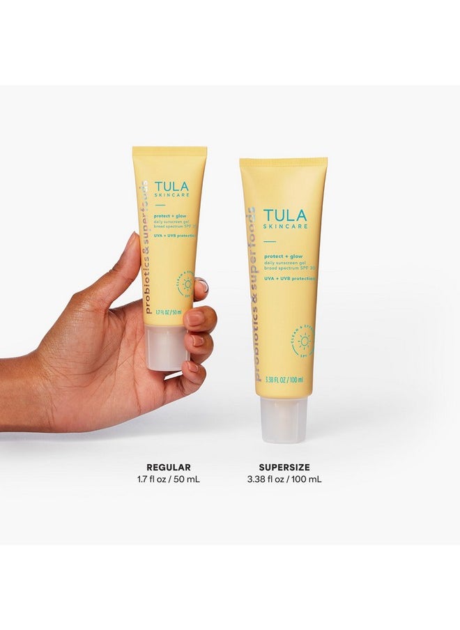 TULA Daily SPF 30 Sunscreen Gel - Broad Spectrum, Non-Greasy, Reef-Safe with Blue Light & Pollution Protection