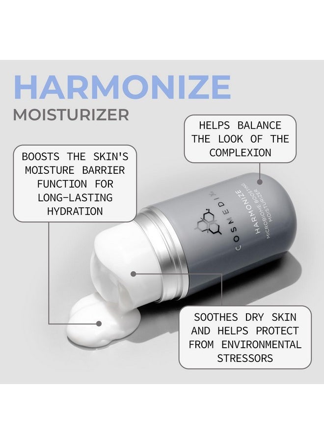 COSMEDIX Harmonize Microbiome Boosting Moisturizer - Ultra-Light Prebiotic Facial Skin Care Products for Softer, Smoother & Vibrant-Looking Skin - Face Lotion for All Skin Types