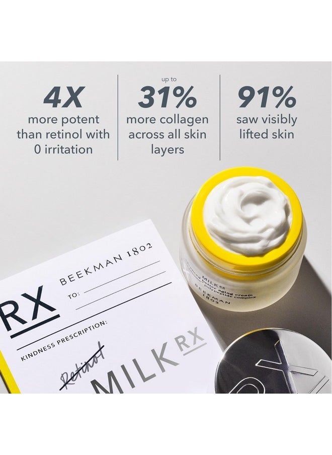Beekman 1802 Milk RX Advanced Better Aging Face Cream - Goat Milk Protein Exosomes & Polypeptide Facial Moisturizer - Doctor Formulated for Collagen Boosting & Skin Firming - Fragrance Free