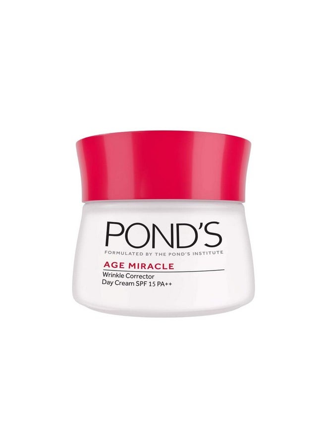 Ponds Age Miracle Day Cream, Anti Wrinkle Cream & Face Moisturizer with SPF 15, Use as a Daily Moisturizer for Face, 50 ML