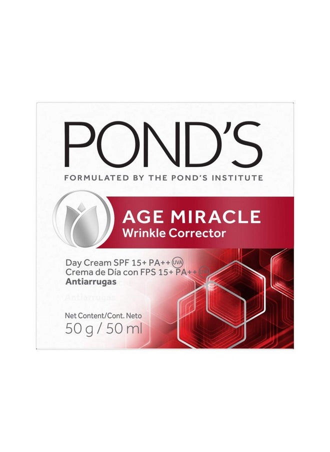 Ponds Age Miracle Day Cream, Anti Wrinkle Cream & Face Moisturizer with SPF 15, Use as a Daily Moisturizer for Face, 50 ML