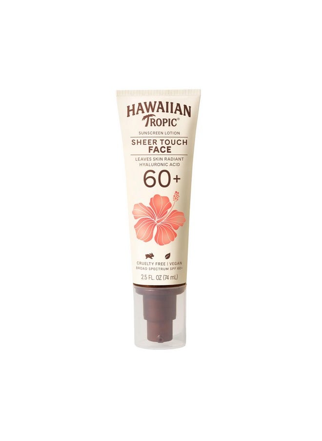 Hawaiian Tropic Sheer Touch Face Sunscreen Lotion SPF 60, 2.5oz | Sunscreen for Face, Hawaiian Tropic Sunscreen, Travel Size Sunscreen Face, Facial Sunscreen, Face Sunblock, 2.5oz