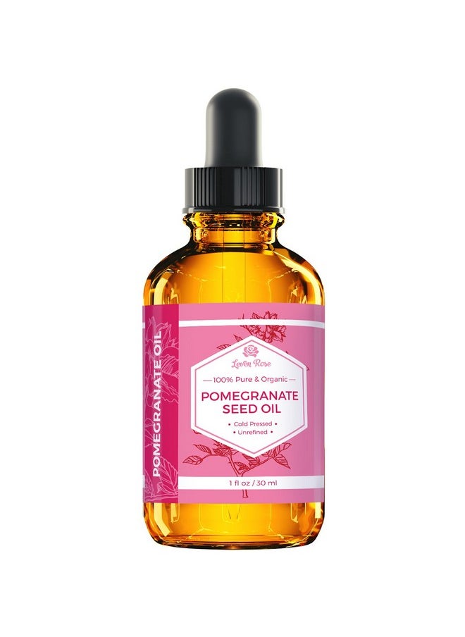 Leven Rose Pomegranate Seed Oil, 100% Pure Unrefined Cold Pressed Antioxidant Moisturizer for Hair Skin and Nails 1 oz