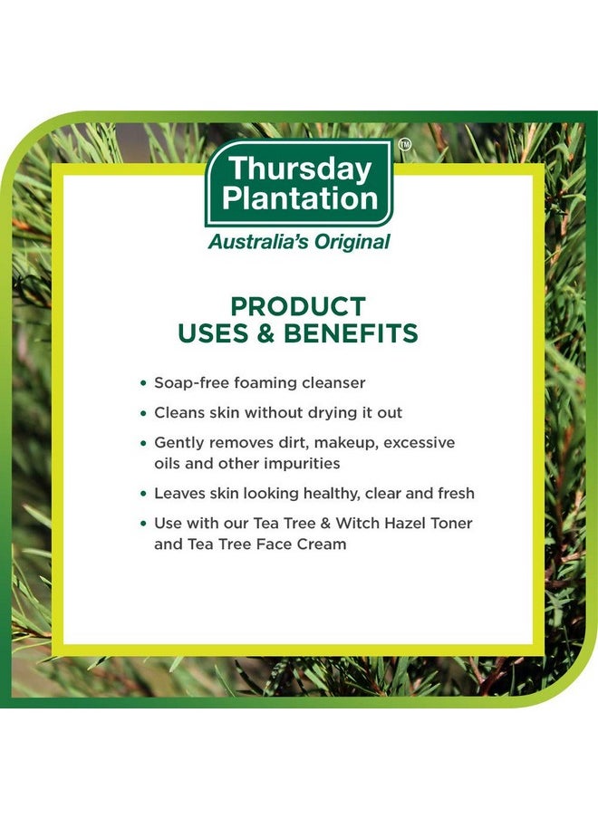 Thursday Plantation Tea Tree Face Wash Foam, Gentle Soap-Free Skin Cleanser, 5.1 fl oz