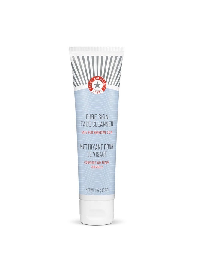 First Aid Beauty - Pure Skin Face Cleanser, Effectively Removes Makeup, Dirt, and Impurities, Gentle Cleanser Leaves Skin Soft & Supple, Safe for Sensitive Skin, Fragrance Free, 5 oz
