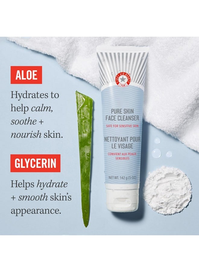 First Aid Beauty - Pure Skin Face Cleanser, Effectively Removes Makeup, Dirt, and Impurities, Gentle Cleanser Leaves Skin Soft & Supple, Safe for Sensitive Skin, Fragrance Free, 5 oz