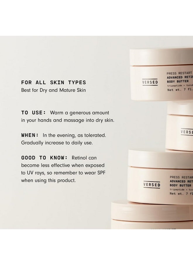 Versed Advanced Retinol Body Butter - Encapsulated Retinol Body Lotion & Skin Firming Cream - Infused with a Tripeptide & Vitamin-Rich Butters to Repair and Renew Dry Skin (7 oz)