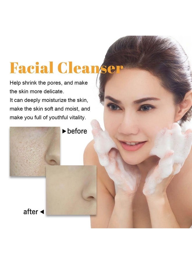 2 Pcs Turmeric Foaming Face Wash, Deep Cleansing Glow Wash Turmeric Facial Cleanser With Brush.