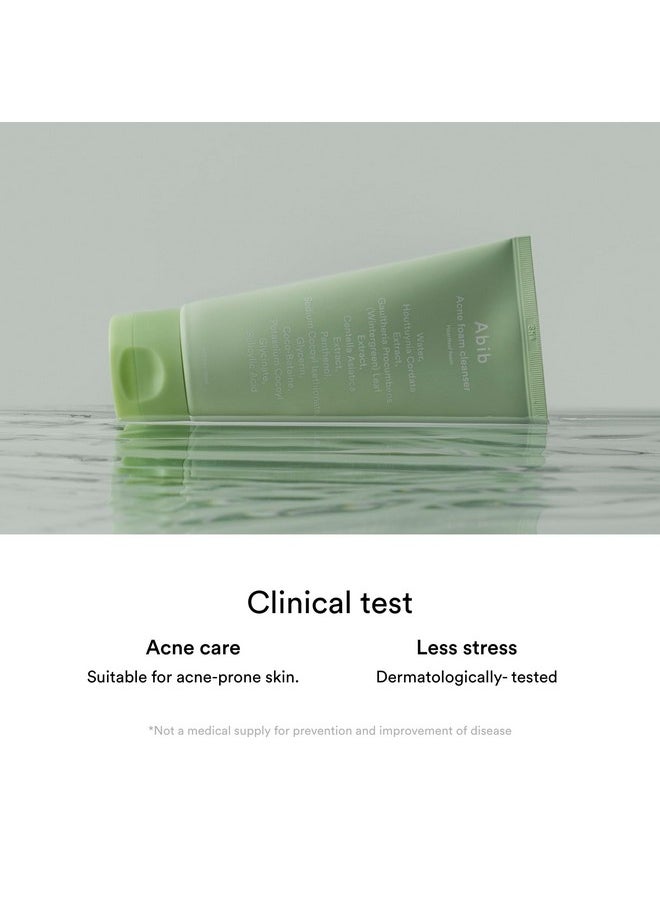 Abib Acne Foam Cleanser Heartleaf Foam 5.07 fl oz / 150 ml | Korean Mild Acidic Daily Face Wash for Acne-Prone Skin, Hydrating & Soothing with Panthenol B5, Deep Cleansing for Sensitive Skin, K-Beauty