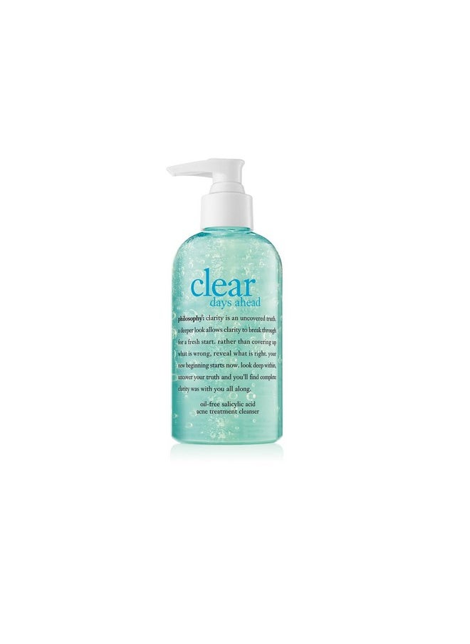 philosophy clear days ahead oil-free acne treatment facial cleanser - face wash with salicylic acid - effectively reduces breakouts - 8 fl oz.