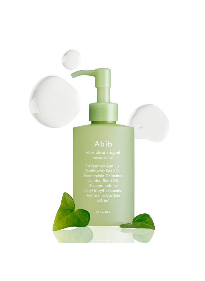 Abib Pore Cleansing Oil Heartleaf Oil-Wash 7.10 fl oz / 210ml I Gentle Cleansing Oil for Sensitive Skin, Mild Cleanser, Blackheads, Pore Care, Double Cleansing, Korean Skincare