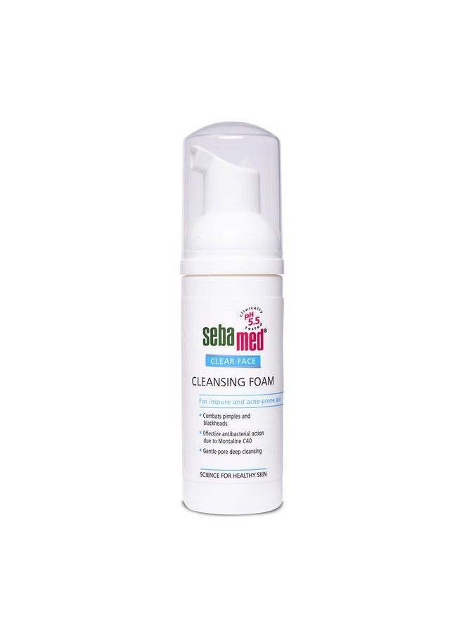 Clear Face Cleansing Foam For Acne Prone Skin, Ph 5.5 I Combats Pimples & Blackheads, Gentle & Effective Deep Pore Cleansing, Best For Men & Women L Oil Free L Non Drying, 50 Ml