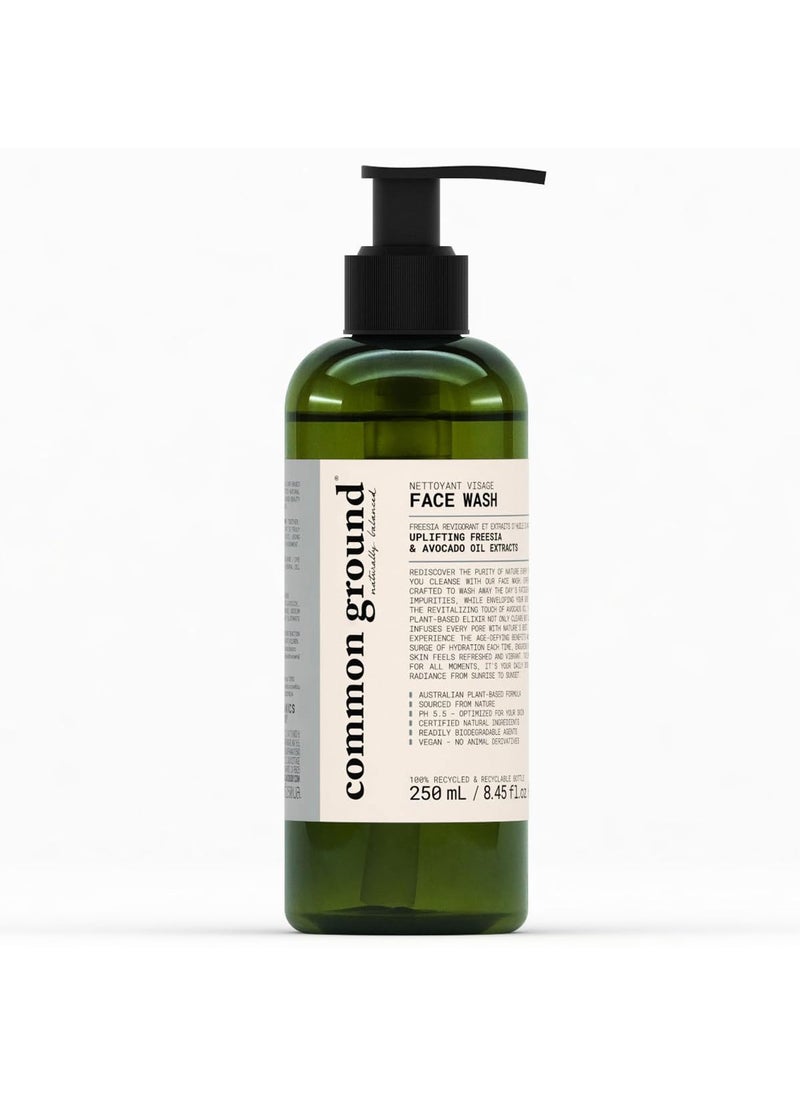 COMMON GROUND All Natural Face Cleanser Wash Paraben  Cruelty Free Normal Oily Dry Sensitive Organic Vegan PlantBased pH 55 Avocado Oil Men Women 84 Fl Oz