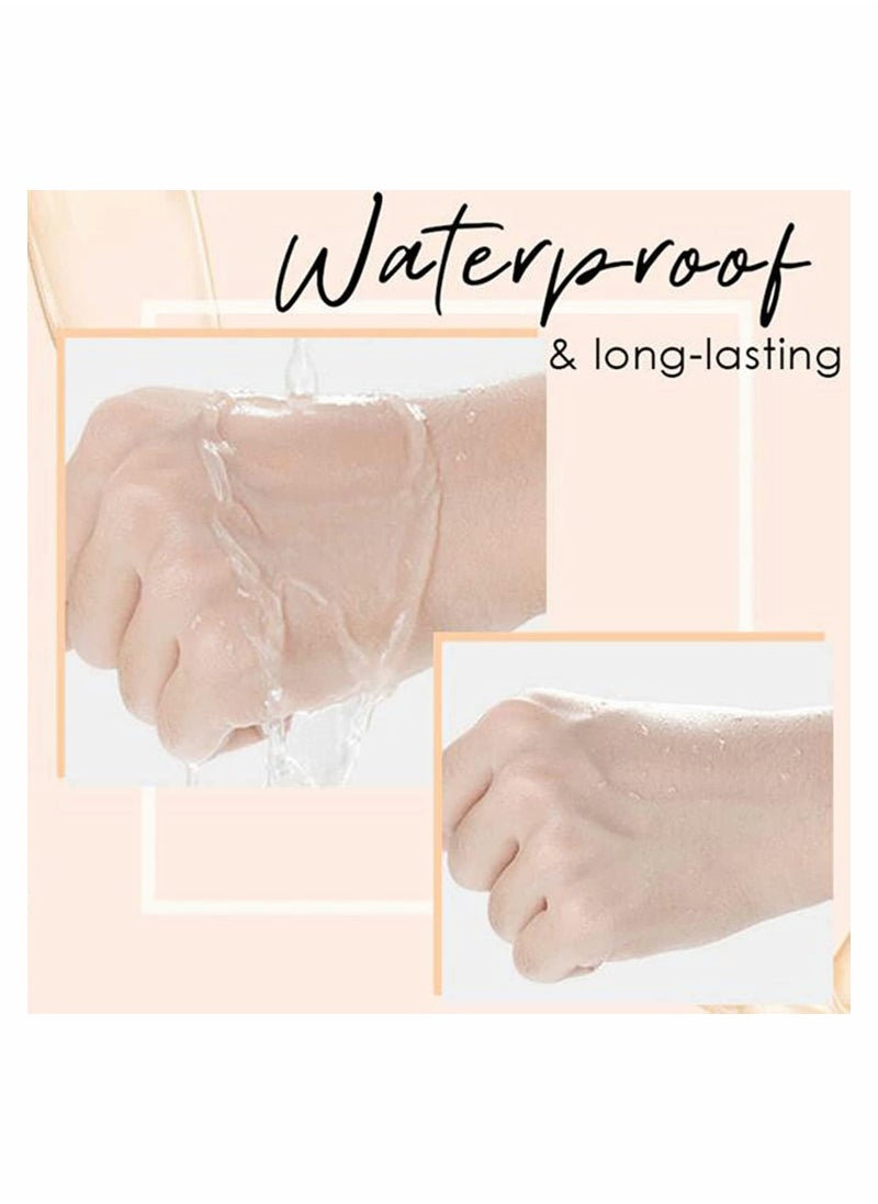 Butterfly Cushion BB Cream, Air Cushion CC Cream, Moisturizing Concealer Makeup Base Primer BB Liquid Foundation, Easy to use (Lvory White+Natural Skin Color)