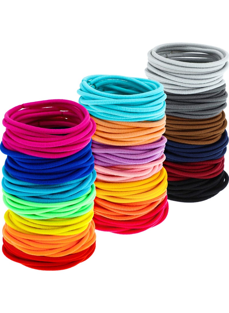 TecUnite 200 Pieces No-metal Hair Elastics Bulk Rubber Bands Hair Ties Ponytail Holders Bands for Women(Multicolor)