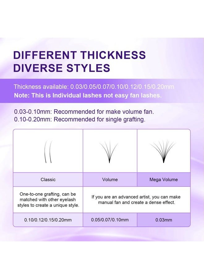 5 Trays Eyelash Extensions Individual Lashes 0.05mm C curl 11/12/13/14/15mm in 1 pack Classic Soft Natural Professional Faux Mink 16 rows