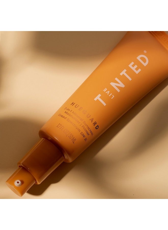 Live Tinted Hueguard® 3-in-1 Mineral Sunscreen, Moisturizer, & Primer for Face and Body - Hydrate and Protect the Skin Year Round - SPF 30 to Protect Against UVA/UVB Rays, 1.7 Fl Oz