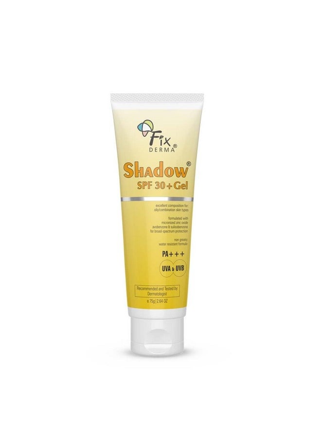 Fixderma Shadow Sunscreen SPF 30+ Gel PA+++ | Sunscreen for Oily Skin | Sun Screen Protector SPF 30 | Sunscreen for Body & Face | UVA & UVB Protection | Sunscreen for Women & Men - 75gm (Pack of 2)