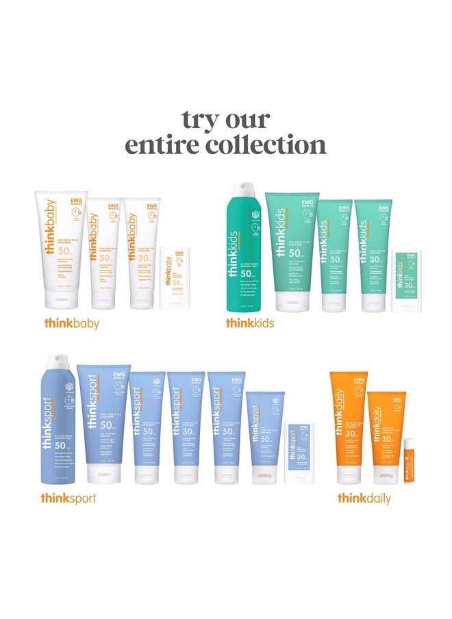 Thinkkids Mineral Sunscreen, SPF 30 Clear Zinc Oxide Sunscreen, 3 Fl Oz, Natural Reef Safe Sunscreen for Kids, Broad Spectrum UVA/UVB Sun Screen