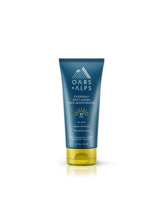 Oars + Alps SPF 37 Sunscreen and Everyday Anti Aging Face Moisturizer, Infused with Hyaluronic Acid, Vitamin E and Vitamin B5, TSA Friendly, 2 Fl Oz