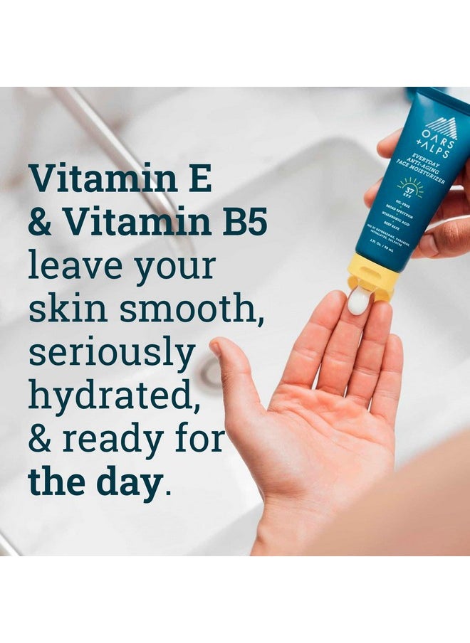 Oars + Alps SPF 37 Sunscreen and Everyday Anti Aging Face Moisturizer, Infused with Hyaluronic Acid, Vitamin E and Vitamin B5, TSA Friendly, 2 Fl Oz