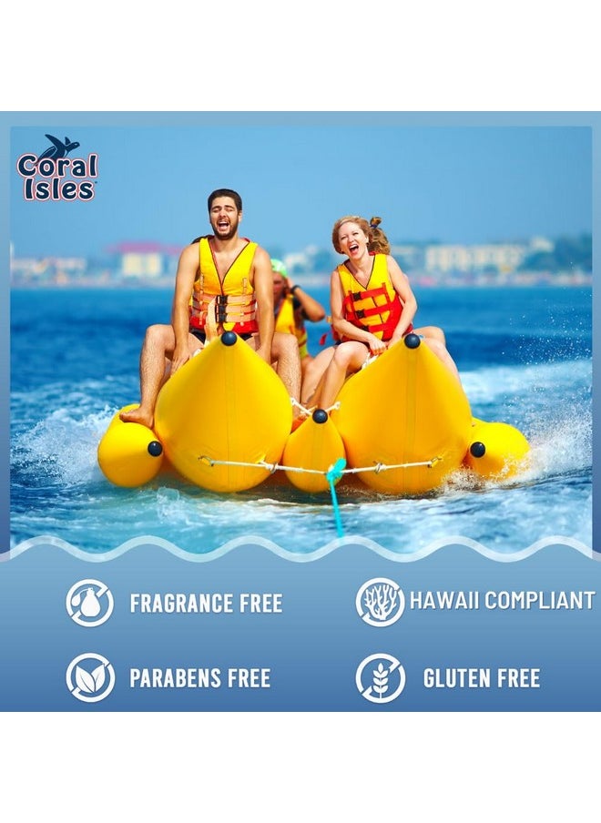 Coral Isles Reef Safe Sunscreen Spray SPF 50 - Broad Spectrum UVA/UVB Protection - Octinoxate & Oxybenzone Free - Hawaii Compliant - Non-Greasy, Fragrance Free - Water Resistant - 6 Fl Oz 3 pack