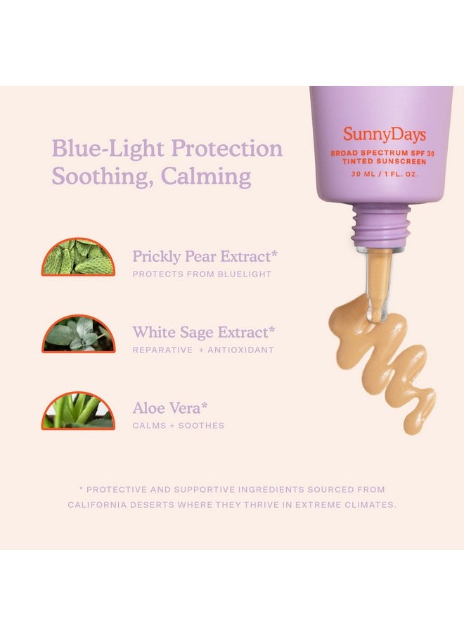 Tower 28 Beauty SunnyDays SPF 30 Tinted Mineral Sunscreen - For Sensitive Skin - 2-in-1 Facial Broad Spectrum UVA/UVB Protection + Foundation - Shade 15 MELROSE - Light with Warm Undertones, 1 Fl Oz