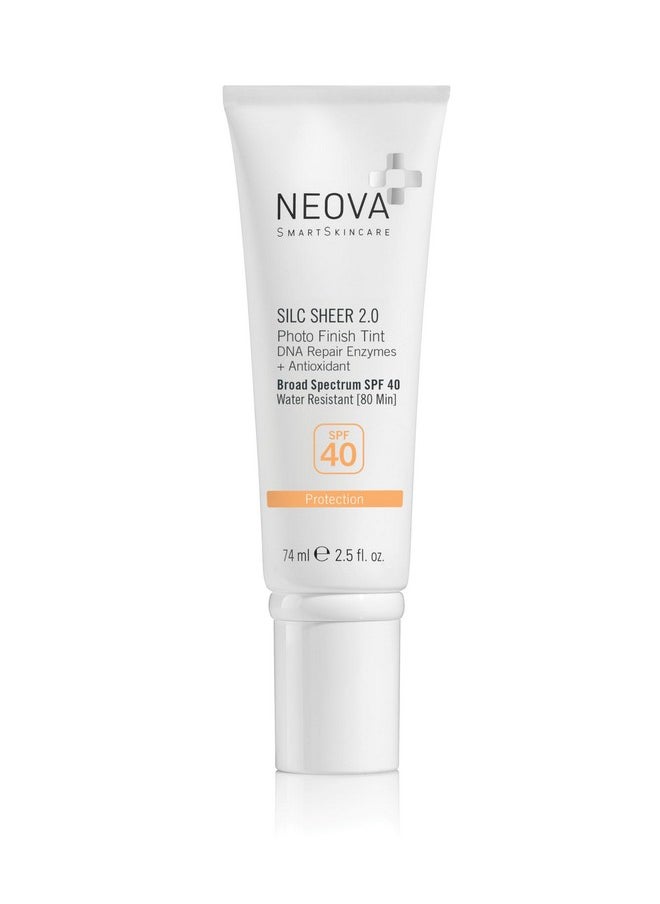 NEOVA SmartSkincare Silc Sheer 2.0 Tinted Sunscreen 2.5 fl oz | Broad Spectrum SPF 40 | Up To 80 min. Water Resistance | Oil & Fragrance Free | For All Skin Types
