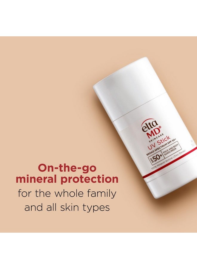 EltaMD UV Stick Sunscreen for Face and Body, SPF 50+ Face Stick Sunscreen with Zinc Oxide, Travel Size Sunscreen Stick, 1.3 oz Stick