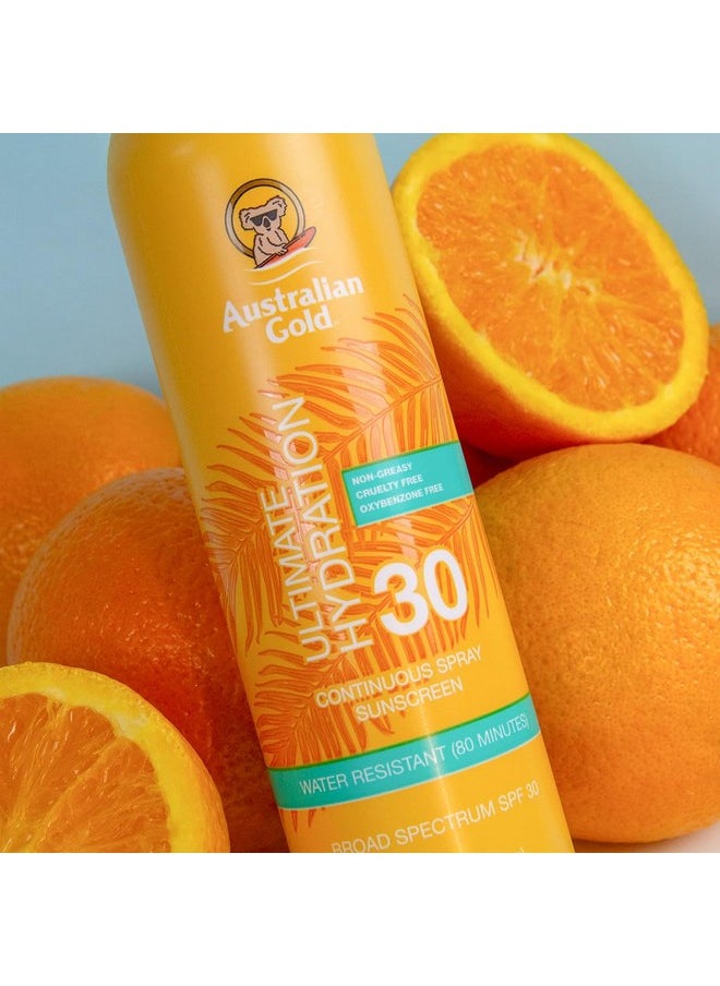 Australian Gold Continuous Spray Sunscreen SPF 30, 6 Oz, Dries Fast, Broad Spectrum, Water Resistant, Non-Greasy, Vegan and PETA Approved, Cocoa Dreams Scent