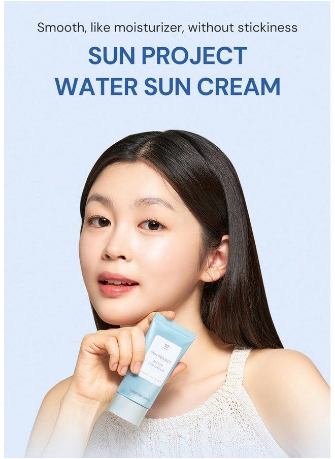 THANKYOU FARMER Sun Project Water Sun Cream 1.75 Fl Oz (50ml) - Travel Size Sunscreen, Face Sunscreen for Sensitive Skin, Korean Sunscreen for Face