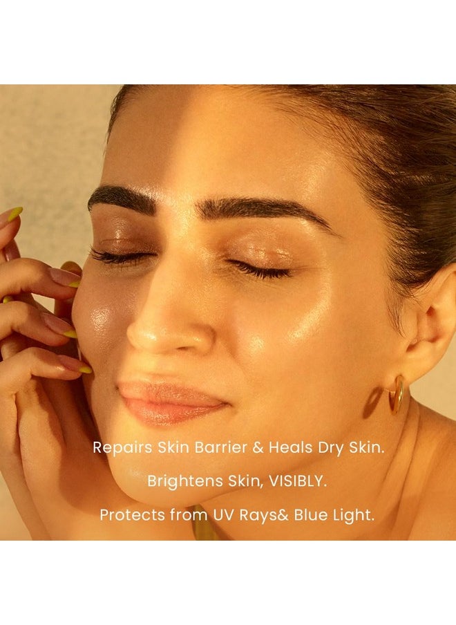 Daily Face Care Regime For Normal & Dry Skin | 3 Step Facial Kit Routine With Face Serum, Face Cream & Sunscreen Spf 50 To Heal Skin Dryness & Dehydration | Value Pack Of 3
