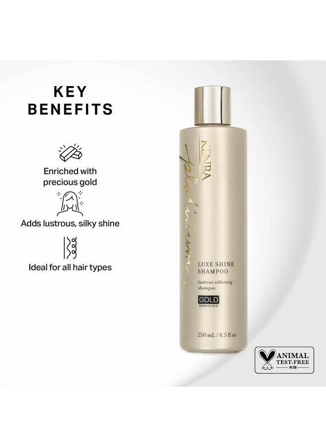 Kenra Platinum Luxe Shine Shampoo | Gold Enriched | Lustrous Silkening Shampoo | Transforms Dull And Lifeless Strands To Glamorous And Full-Bodied Hair | All Hair Types | 8.5 fl. Oz