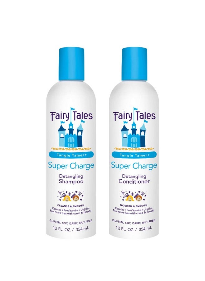 Fairy Tales Tangle Tamer Detangling Shampoo and Conditioner for Kids - Ultra Moisturizing and Anti Frizz Protection - Paraben Free, Sulfate Free - 12 Oz each Bottle - 2 pack
