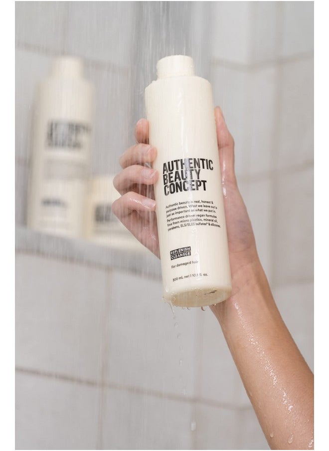 Authentic Beauty Concept Replenish Cleanser | Nourishing & Cleansing Shampoo for Damaged Hair | Strengthens Hair Fiber | Vegan & Cruelty-free | Silicone-free | 10.1 fl. oz.