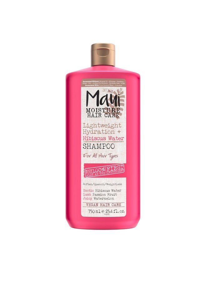 Maui Moisture Lightweight Hydration + Hibiscus Water Shampoo, Moisturizing Shampoo Softens & Quenches Wavy & Curly Hair with Aloe Vera, Vegan & Sulfate-Free Surfactants, 25.4 fl. oz