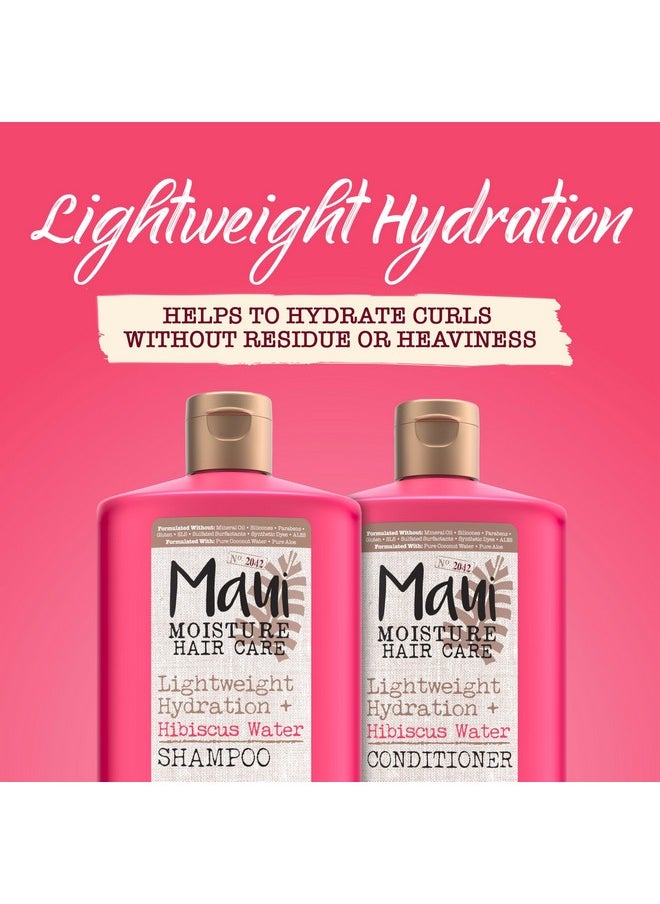 Maui Moisture Lightweight Hydration + Hibiscus Water Shampoo, Moisturizing Shampoo Softens & Quenches Wavy & Curly Hair with Aloe Vera, Vegan & Sulfate-Free Surfactants, 25.4 fl. oz