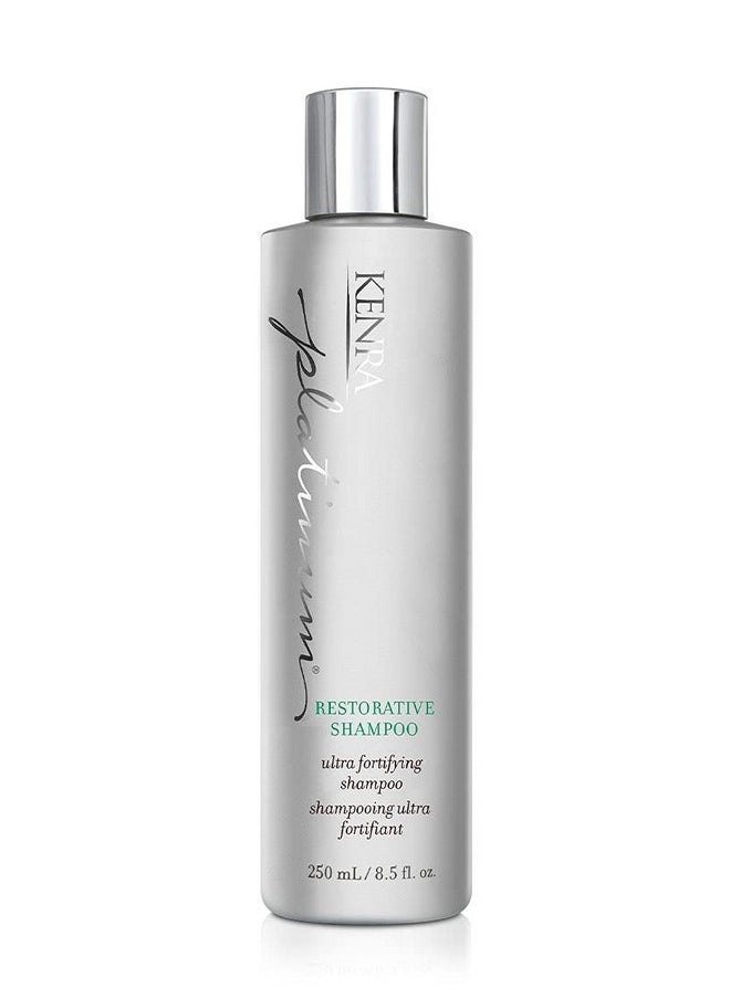 Kenra Platinum Restorative Shampoo | Ultra Fortifying | Instantly Fortifies To Restore Smoothness, Suppleness, & Shine | Restores Broken Hair Bonds From Within | All Hair Types | 8.5 fl. oz