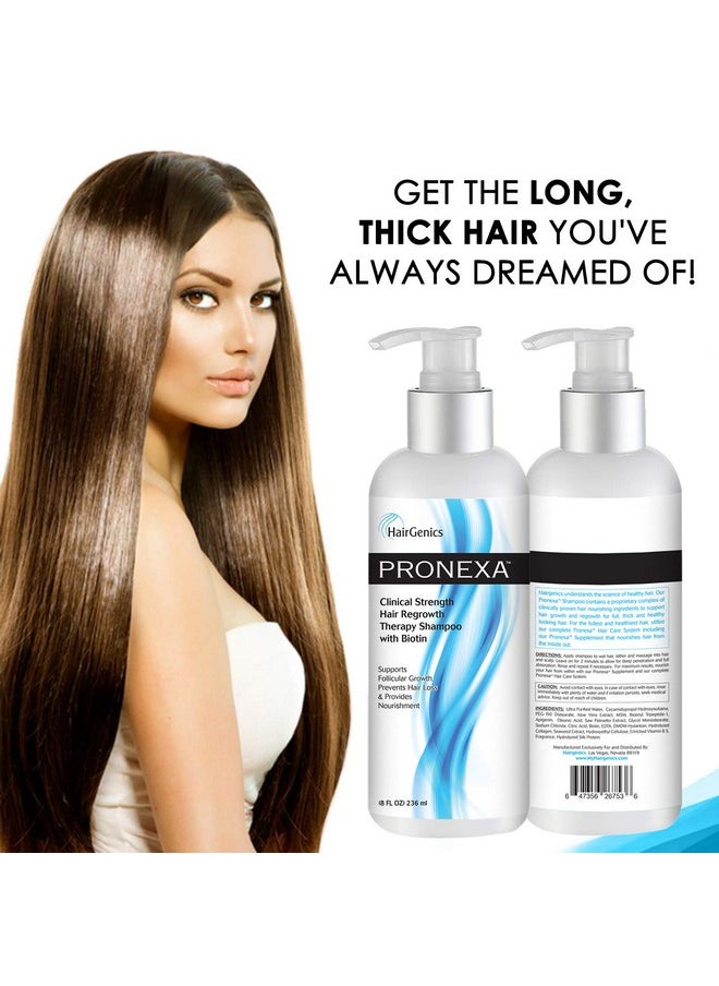 Hairgenics Pronexa Clinical Strength Hair Growth & Regrowth Therapy Hair Loss Shampoo With Biotin, Collagen, and DHT Blockers for Thinning Hair, 8 fl. oz.