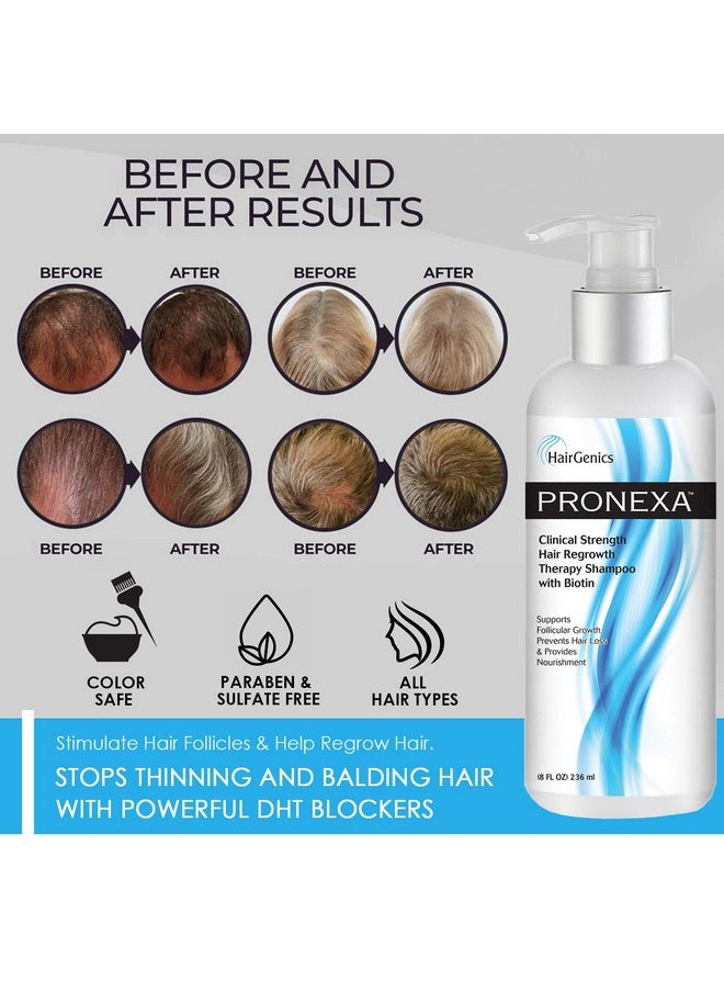 Hairgenics Pronexa Clinical Strength Hair Growth & Regrowth Therapy Hair Loss Shampoo With Biotin, Collagen, and DHT Blockers for Thinning Hair, 8 fl. oz.