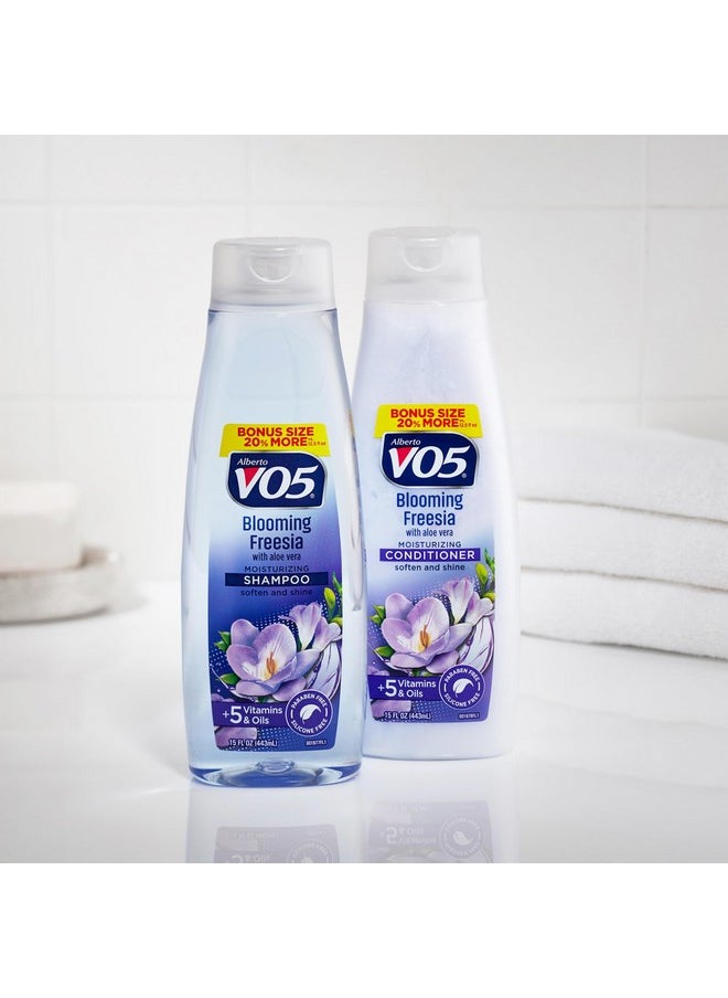 Alberto VO5 - Blooming Freesia Moisturizing Shampoo - Hydrating Shampoo - With Coconut Milk, Vitamin E and Biotin - Long Lasting Fragrance - 15 oz