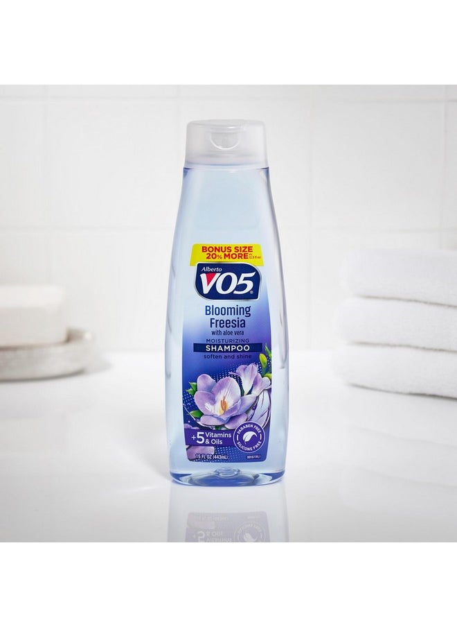 Alberto VO5 - Blooming Freesia Moisturizing Shampoo - Hydrating Shampoo - With Coconut Milk, Vitamin E and Biotin - Long Lasting Fragrance - 15 oz