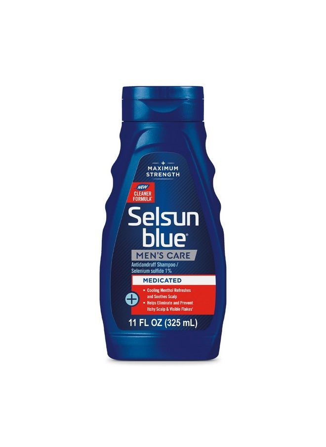Selsun Blue Men's Care Medicated Antidandruff Shampoo, Maximum Strength Scalp Treatment With Selenium Sulfide, 11 fl. oz.