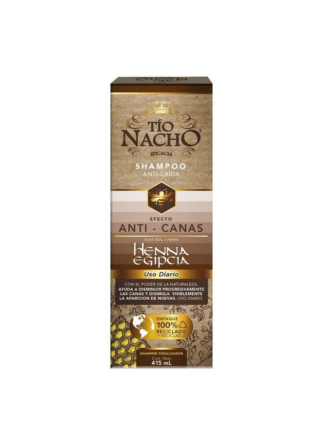 Tio Nacho Tío Nacho Efecto Anti-Canas, Shampoo Anti-Caída con Henna Egipcia