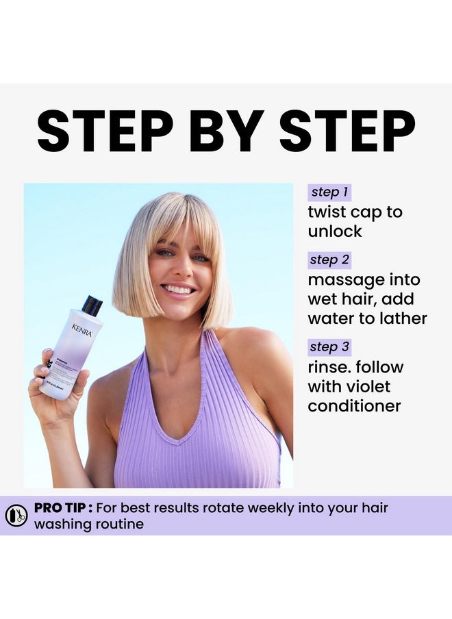 Kenra Violet Shampoo | Eliminates Brassy Tones | Purple Pigment + Deposit | Neutralizes Yellow | Moisturizes Processed Hair | Enhances Vibrancy of Blonde or Gray Hair | Color Safe | 10.1 fl. oz.