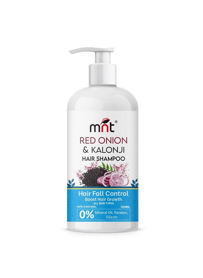 MNT Red Onion & Kalonji Hair Shampoo for Hair Fall Control and Hair Growth with Onion & Black Cumin Seed Oil, 300 ml
