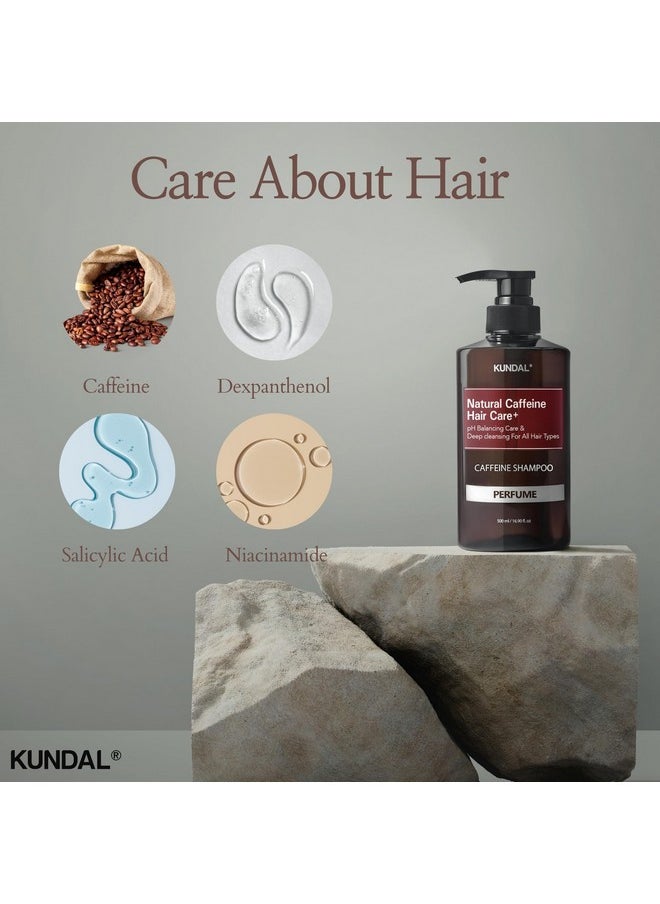 KUNDAL Caffeine Hair Shampoo [Cherry Blossom] Scalp Care, Deep Cleansing, Suitable for All Hair Types 16.9Fl Oz (500ml)