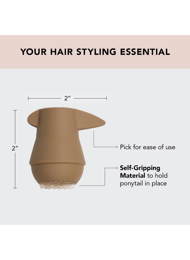 Kitsch PonyFull Blonde Hair Volumizing Tool - 1 Pc Hair Volume Enhancer that Instantly Lifts Your Ponytail - Ideal for Thin Hair and Cheer Ponytail Bump | Includes 3 No Snag Elastic Hair Ties