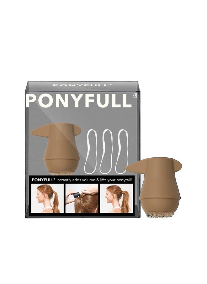 Kitsch PonyFull Blonde Hair Volumizing Tool - 1 Pc Hair Volume Enhancer that Instantly Lifts Your Ponytail - Ideal for Thin Hair and Cheer Ponytail Bump | Includes 3 No Snag Elastic Hair Ties